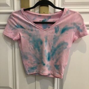 Tie dye cropped tee
